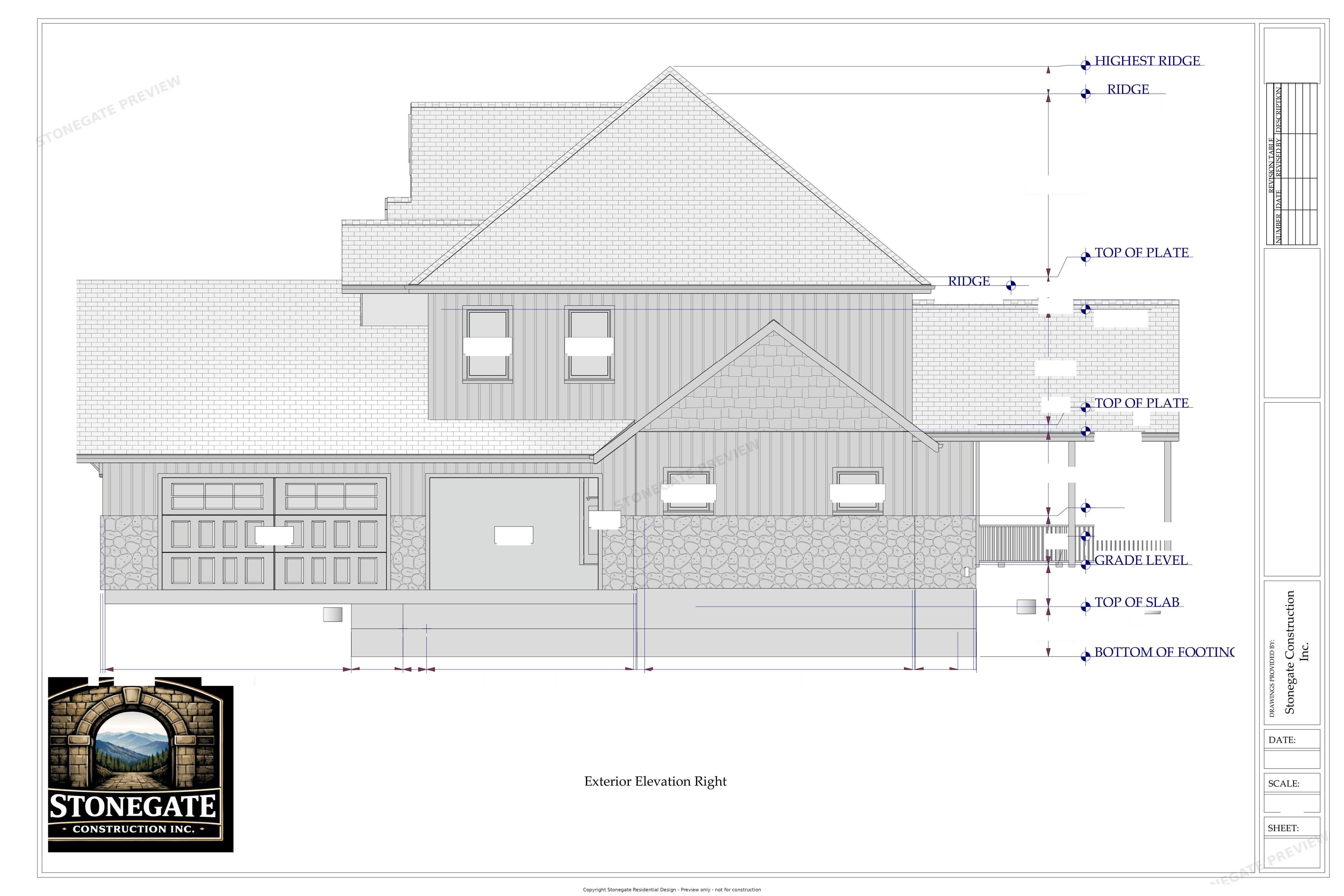 Country Craftsman right elevation preview