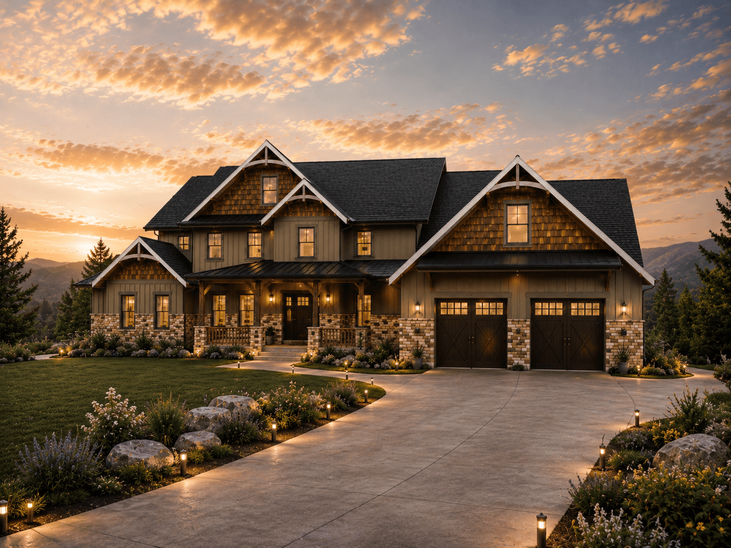 Stonehaven Lodge front exterior rendering