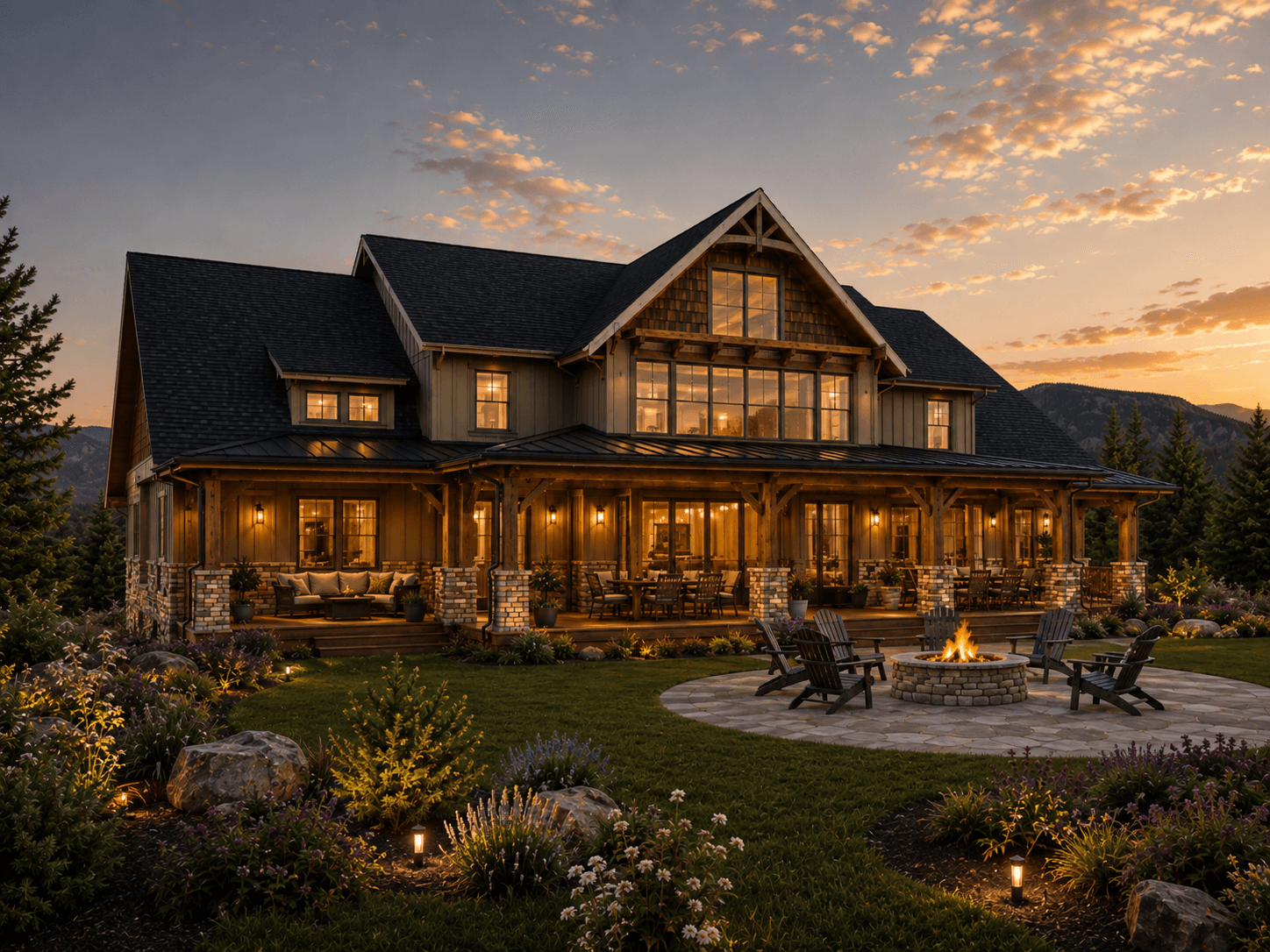 Stonehaven Lodge rear outdoor living rendering